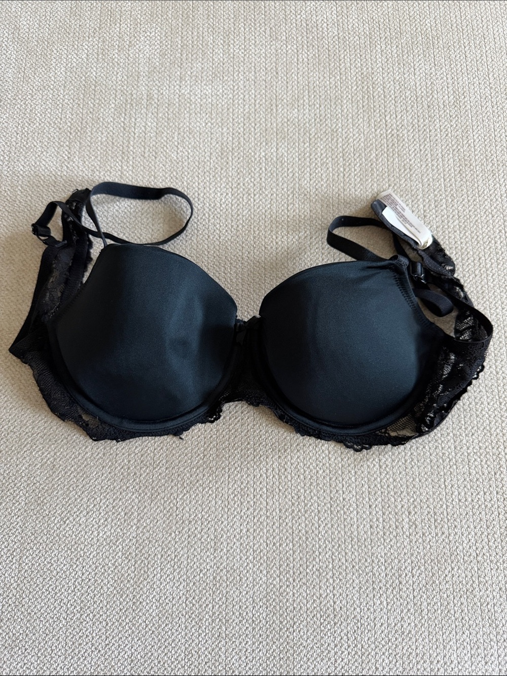 Gilligan & O'Malley Black Lace-Trim Molded Underwire Bra
